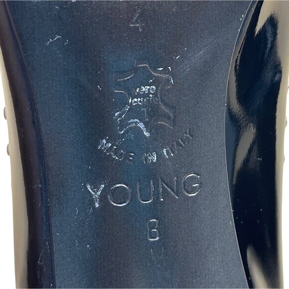 Brighton Womens Black Patent Leather Studded Pointed Toe Heels Size 8M - Picture 7 of 9